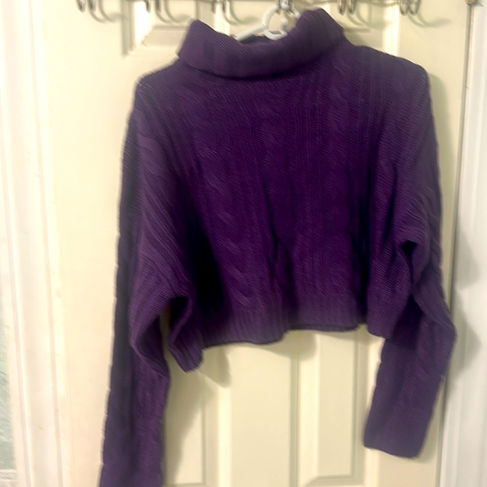 Crop turtle neck top